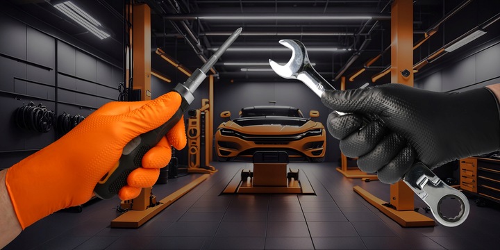 RĘKAWICE RĘKAWICZKI NITRYLOWE B. MOCNE ROBOCZE VELO STRONG GRIP - M 50