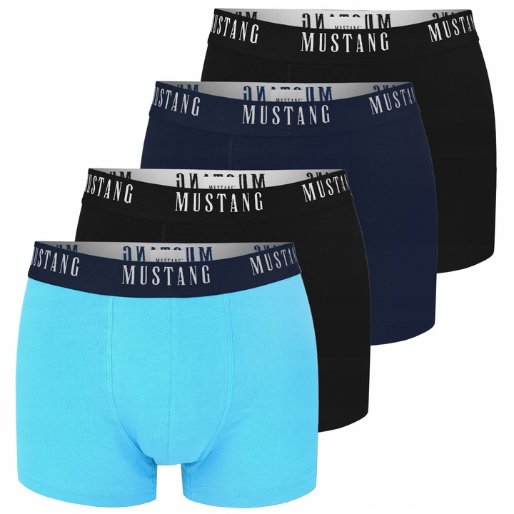 Mustang Bokserki Męskie 4 sztuki Zestaw Bawełna Logo Kolor Rozmiar L