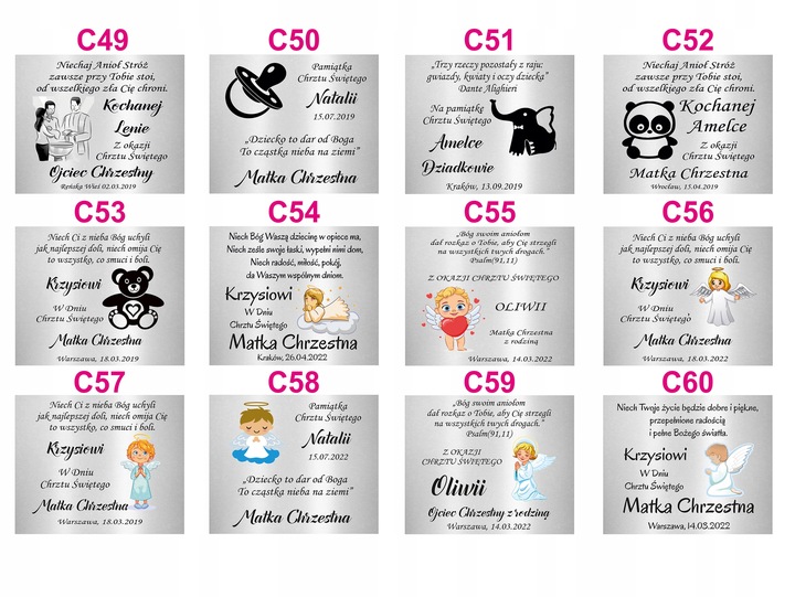 OBRAZEK SREBRNY NA CHRZEST PAMIĄTKA CHRZTU ŚWIĘTEGO ANIOŁEK Z GRAWEREM