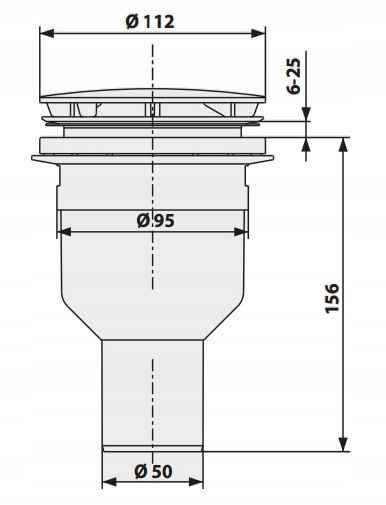 Syfon brodzikowy z odpływem pionowym 823/90S Sanit 34046000000