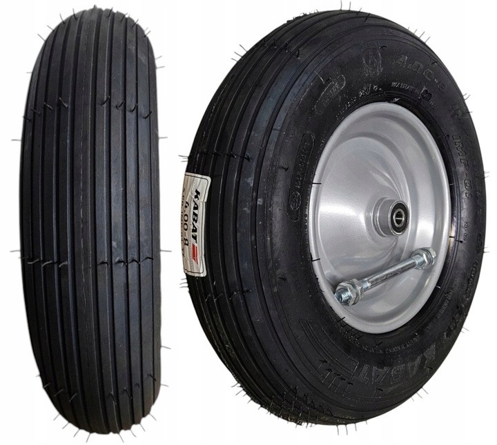 KÓŁKO KOŁO DO TACZKI WÓZKÓW 40CM 4PR 4.00-8 MOCNE POMPOWANE KABAT PL