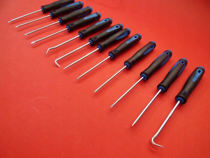 ZESTAW HAKÓW HACZYKÓW PRECYZYJNYCH WKRĘTAKI 12 EL