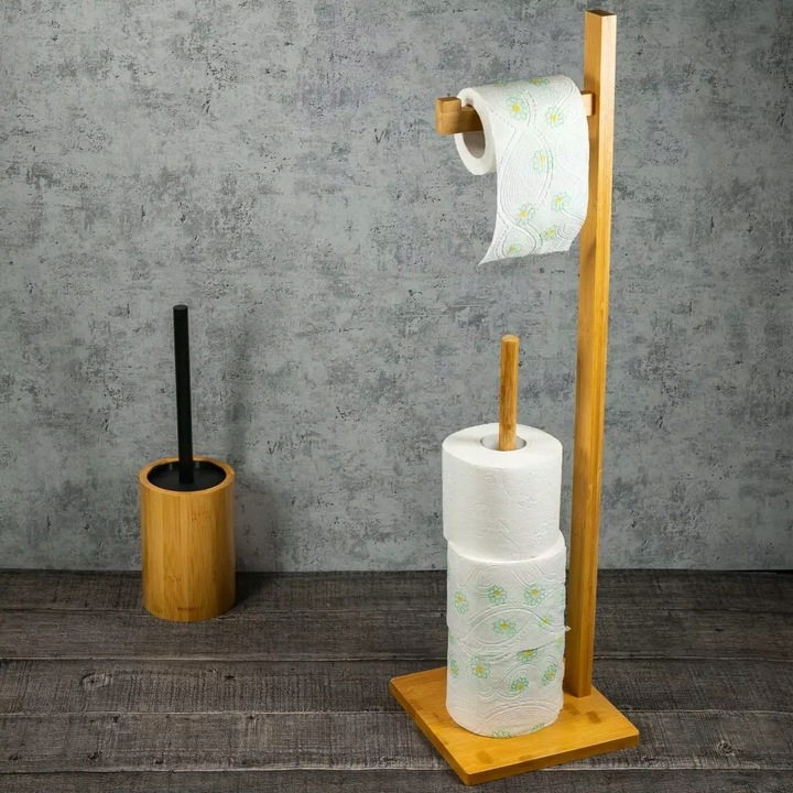STOJAK z drewna Bambusowego na PAPIER TOALETOWY