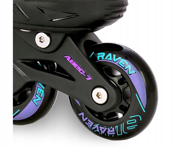 Rolki Regulowane RAVEN Cande Black/Mint/Violet 35-39 Kauczuk