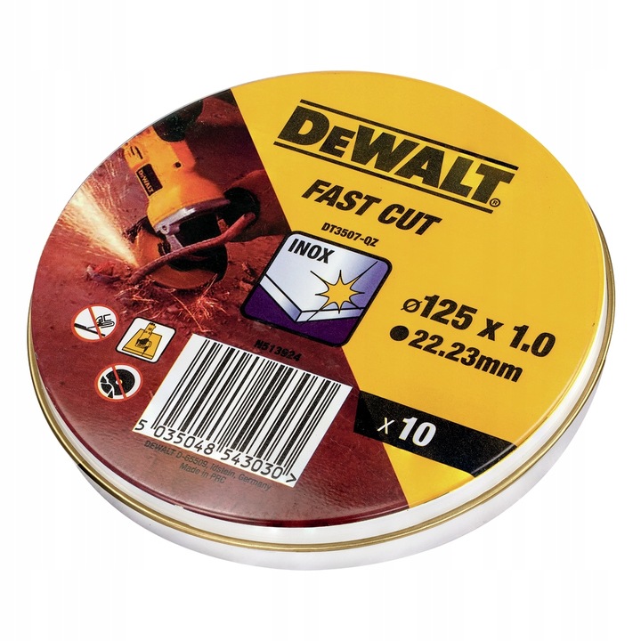 DEWALT Tarcza do cięcia stali metalu aluminium INOX 125mm DT3507 10