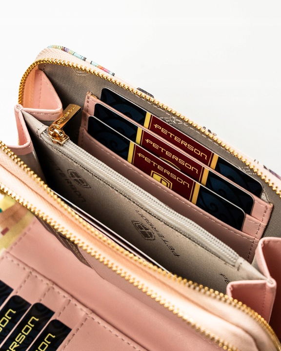 Portfel Peterson z eko skóry damski prezent na dzień matki pojemny z RFID