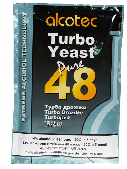 ALCOTEC 48 TURBO PURE 1,35kg paczka zamiast 10 małych drożdże gorzelnicze
