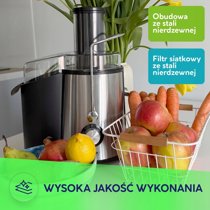 Sokowirówka wysokoobrotowa do owoców i warzyw srebrny/szary MPM