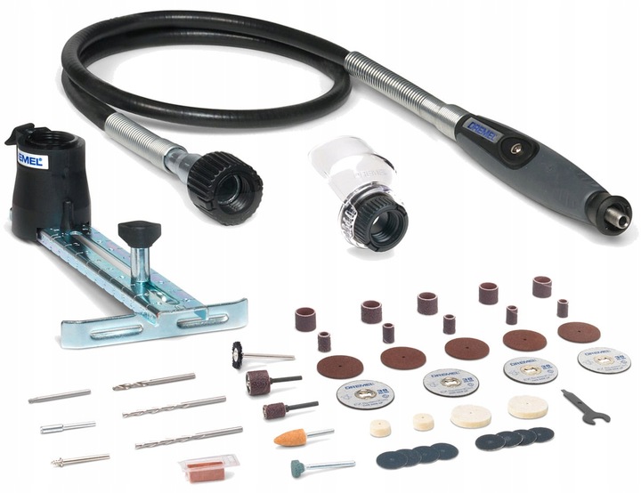 DREMEL 3000 + 45 akcesoriów + 3 przystawki + WALIZKA
