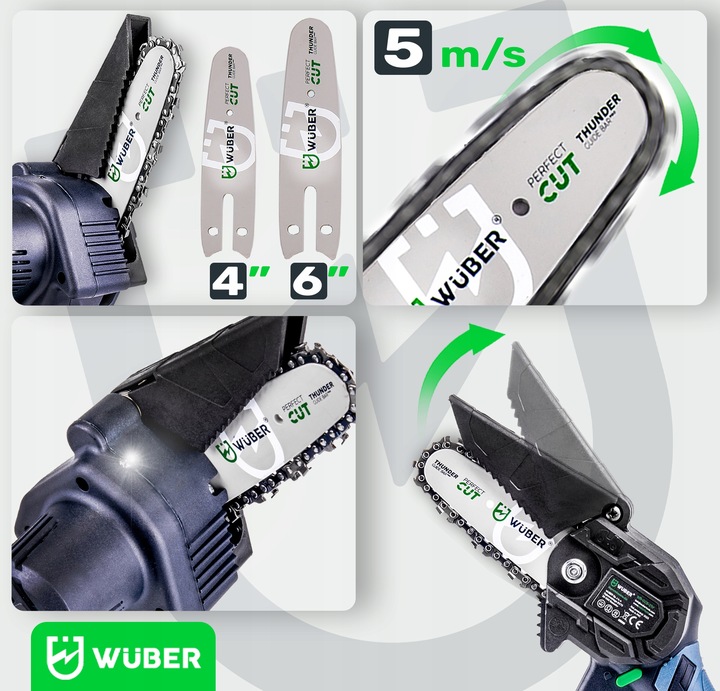 PIŁA ŁAŃCUCHOWA AKUMULATOROWA MINI PILARKA GAŁĘZIÓWKA 2xAKU 2xPROWADNICA