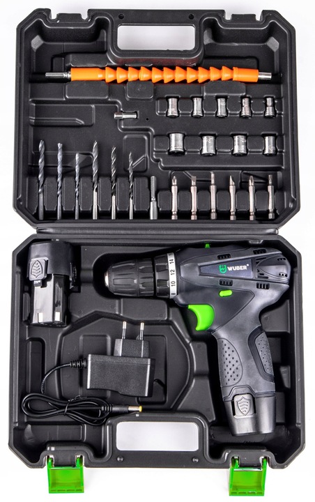 WIERTARKO WKRĘTARKA AKUMULATOROWA WKRĘTARKA 2xAKU NASADKI BITY LED