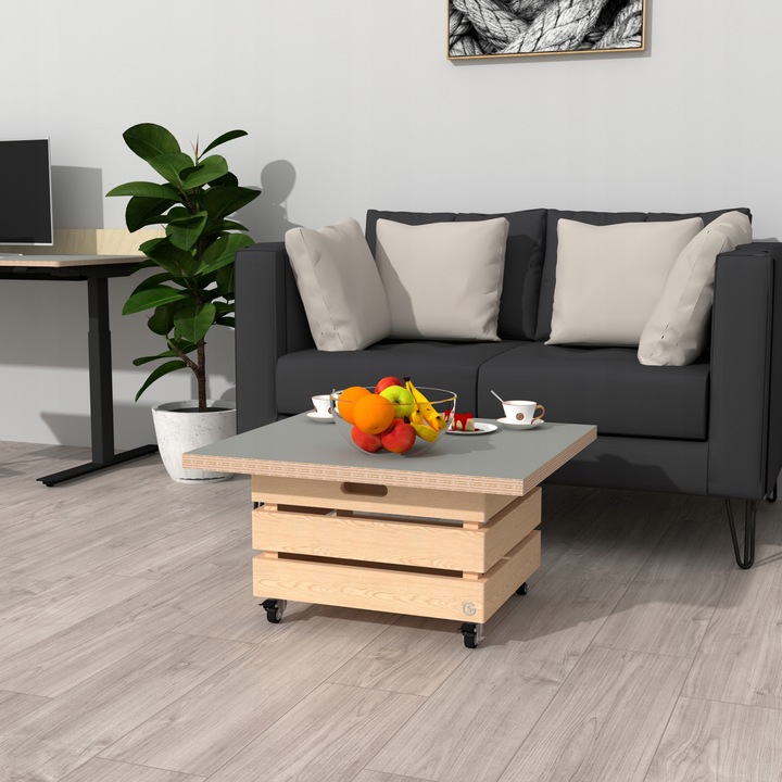 Kółko meblowe obrotowe, czarne, hamulec - zestaw