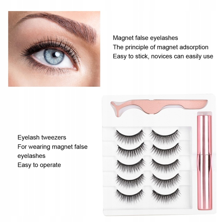 MAGNETYCZNE RZĘSY PIĘKNE NIEINWAZYJNE ŁATWY MONT