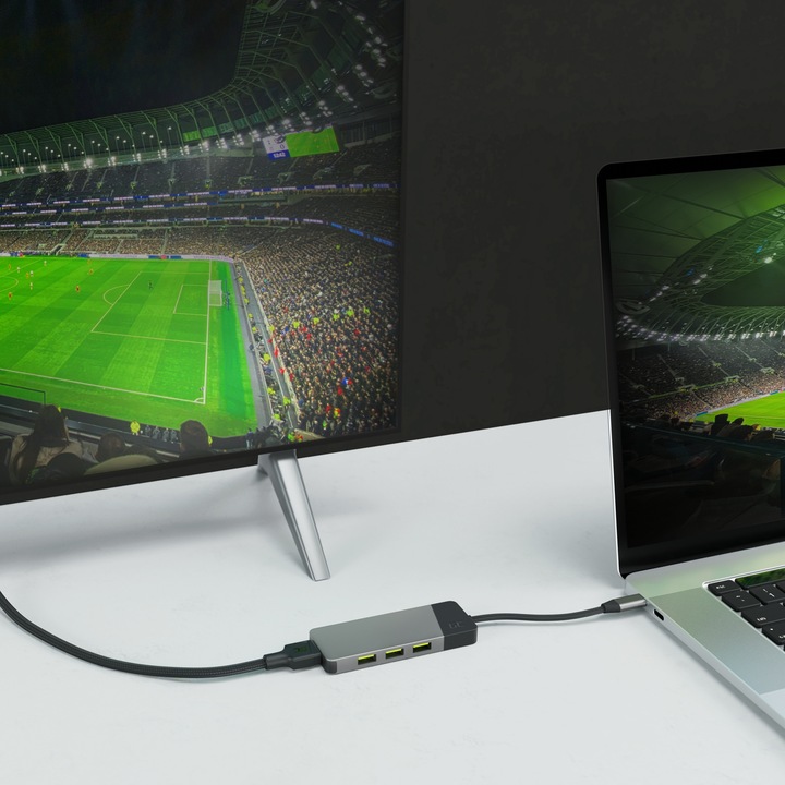 HUB USB-C 7w1 GC Connect PD 85W ADAPTER 3x USB 3.1, HDMI 4K, USB C, SD, TF
