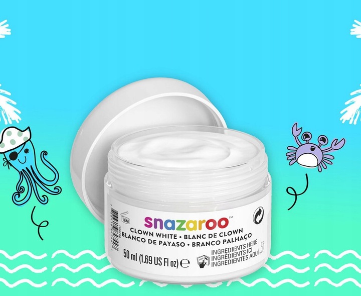 Profesjonalna Farba do Malowania Twarzy i Ciała Biała White 50 ml Snazaroo