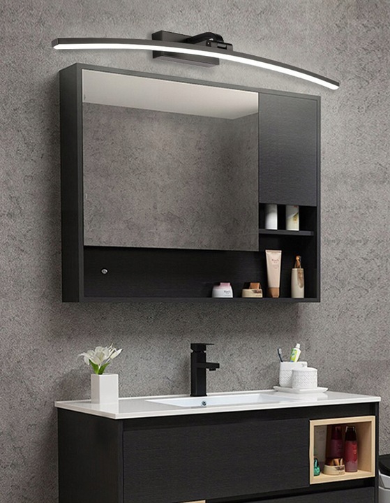 Kinkiet LED łazienkowy nad lustro OKRĄGŁY WYGIĘTY 10W