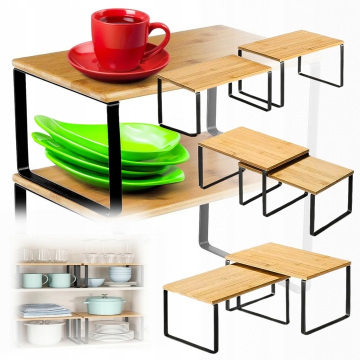 Zestaw 2 szt półek na przyprawy kubki talerze do kuchni łazienki na