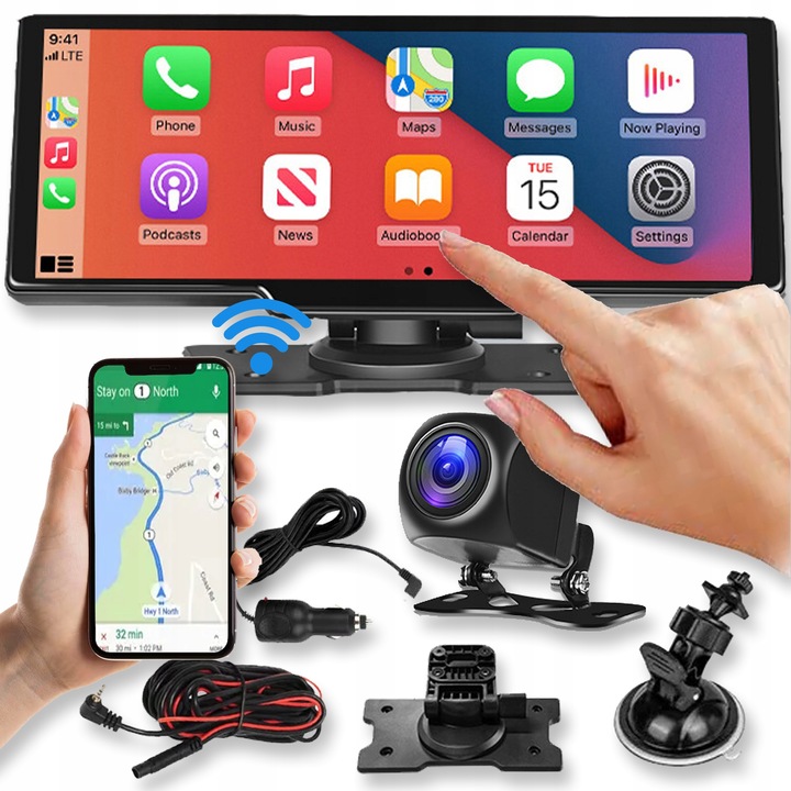 MONITOR SAMOCHODOWY RADIO ANDROID AUTO CARPLAY NAWIGACJA USB WIFI