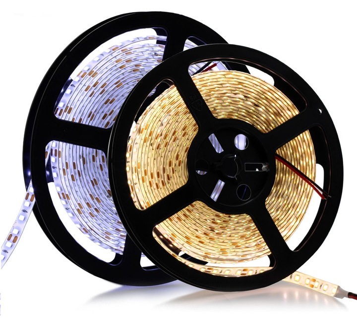 TAŚMA LED PASEK 5m BIAŁA ciepła neutralna zimna 12v ZESTAW + PILOT