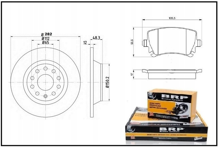 Tarcze Hamulcowe + Klocki Tył VW Touran Passat CC B6 B7 (2005r-2014r)