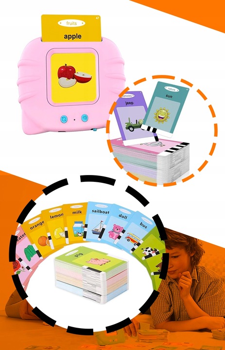 CZYTNIK KART ANGIELSKIEGO ZABAWKA DO WCZESNEJ NAUKI JĘZYKA 510 SŁÓWEK XXXL