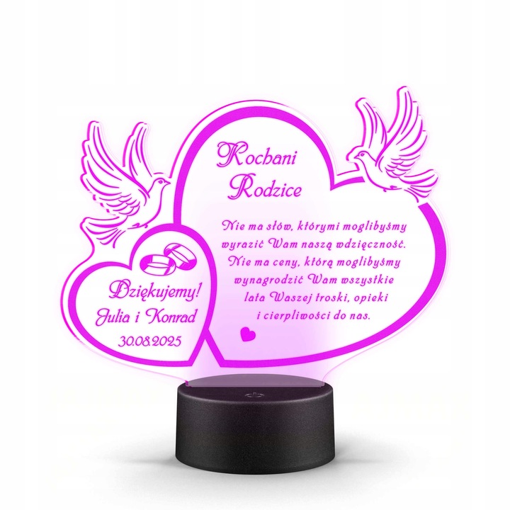 PODZIĘKOWANIA DLA RODZICÓW Świadków PREZENT na ŚLUB WESELE z TWOIM GRAWERem