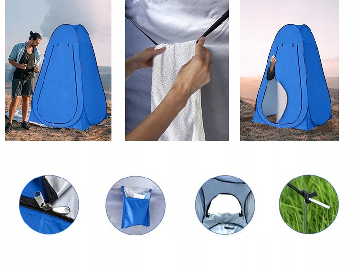 NAMIOT PLAŻOWY PRZEBIERALNIA NA PRYSZNIC TOALETA WC PRZENOŚNY KEMPINGOWY