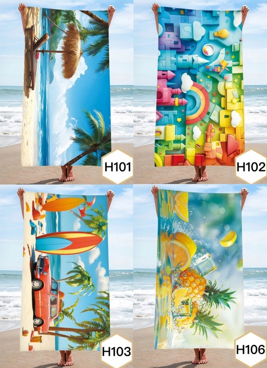RĘCZNIK PLAŻOWY DUŻY KĄPIELOWY SUMMER RĘCZNIKI 100X180 XXL