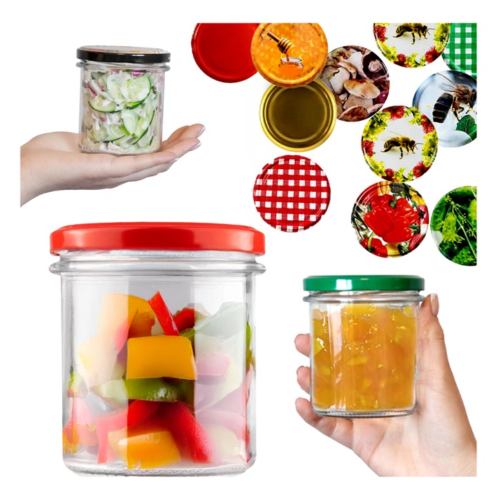 15x SŁOIK 350ml MIÓD DŻEM MIĘSO PASZTET PRZETWORY SŁOIK PROSTY Z ZAKRĘTKĄ