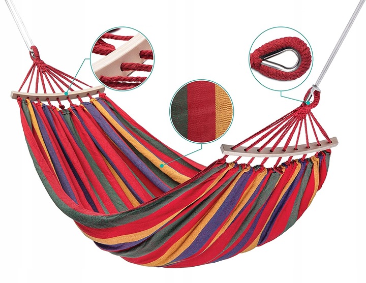 2-OSOBOWY HAMAK ZE STELAŻEM HUŚTAWKA 200KG 270x150