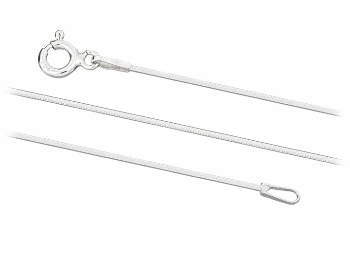 Srebrny Łańcuszek Linka Srebrna Żmijka Ośmiokątna Choker Damski 0,9 mm 35cm