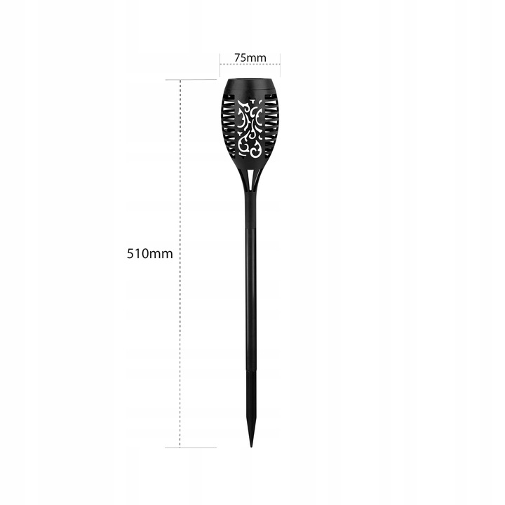 4x Lampa solarna LED POCHODNIA efekt OGIEŃ PŁOMIEŃ