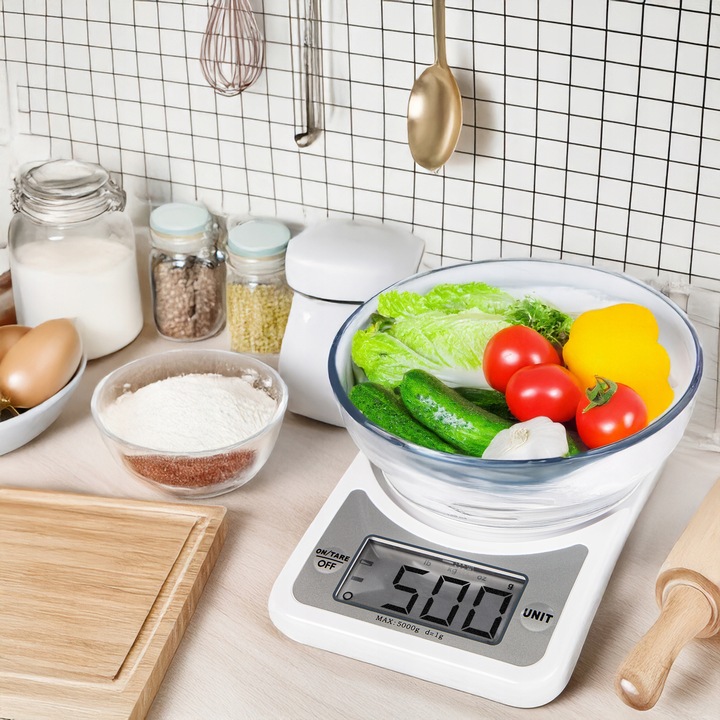 WAGA KUCHENNA ELEKTRONICZNA PRECYZYJNA Z MISĄ LCD ZESTAW 1G / 5KG