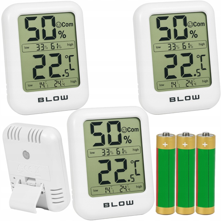 3x TERMOMETR MINI STACJA POGODOWA POGODY HIGROMETR ZESTAW MAGNES