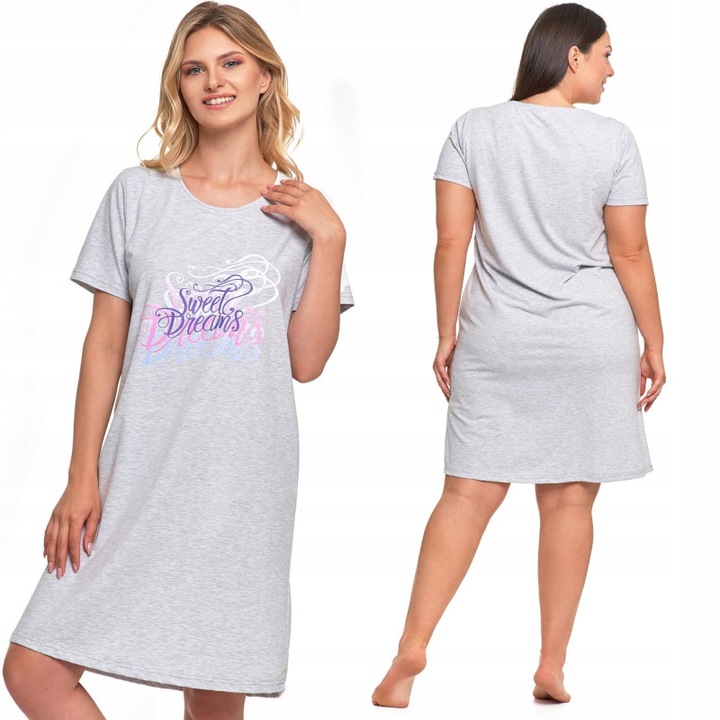 KOSZULA NOCNA z napisem do kolan krótki rękaw Moraj rozmiar M