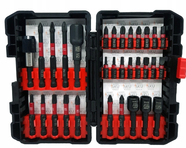 Zestaw utwardzanych bitów udarowych do wkrętarek 1/4 31el. AKU TOOLS