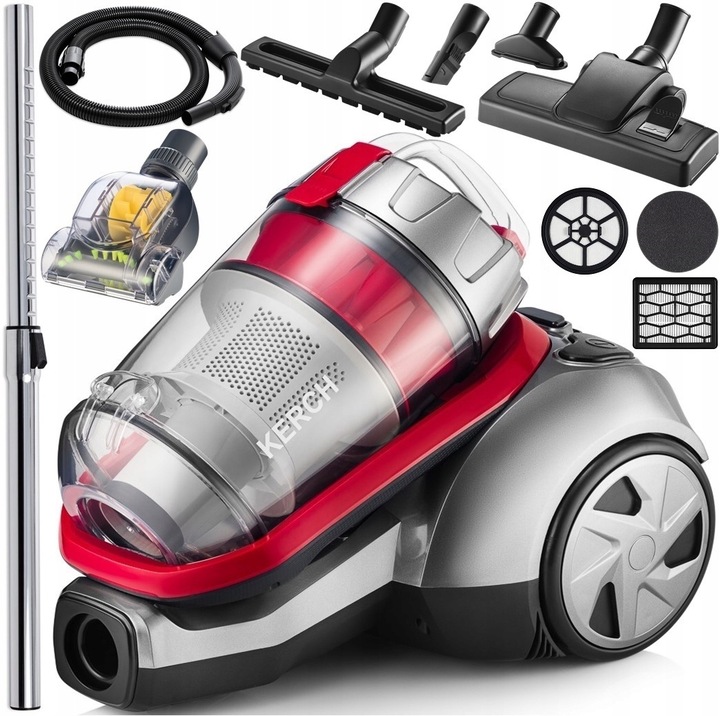 ODKURZACZ CYKLONOWY BEZWORKOWY KERCH DELTA 3999W 3L +TURBOSZCZOTKA