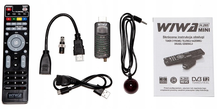 TUNER ODBIORNIK DEKODER DO TELEWIZJI TV NAZIEMNEJ DVB-T/T2 Wiwa DVB-T2