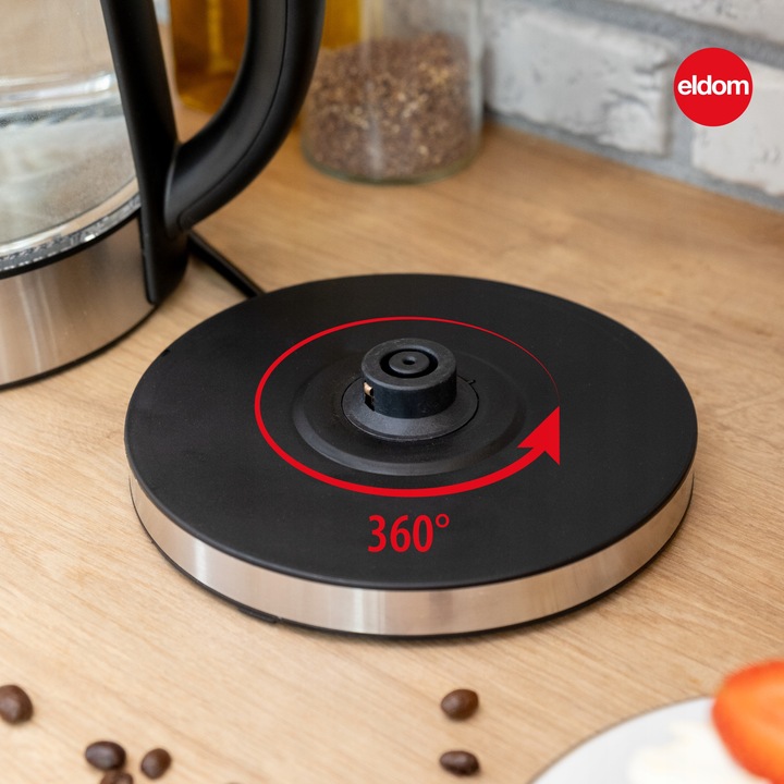 CZAJNIK ELEKTRYCZNY SZKLANY MOCNY 2200W PODŚWIETLANY BEZPRZEWODOWY 1,7 L.