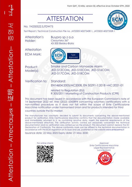 Czujnik Czadu i dymu Tlenku Węgla Detektor Alarm Wykrywacz Czadu