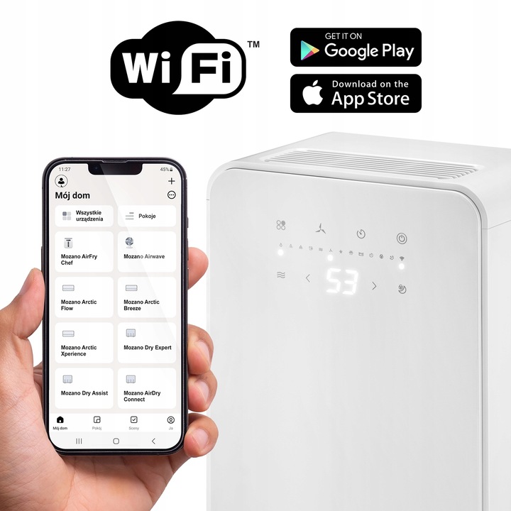 OSUSZACZ POWIETRZA 12L/24H POCHŁANIACZ WILGOCI + TIMER WIFI