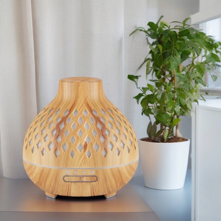 Aroma dyfuzor nawilżacz powietrza light wood 400 ml + timer