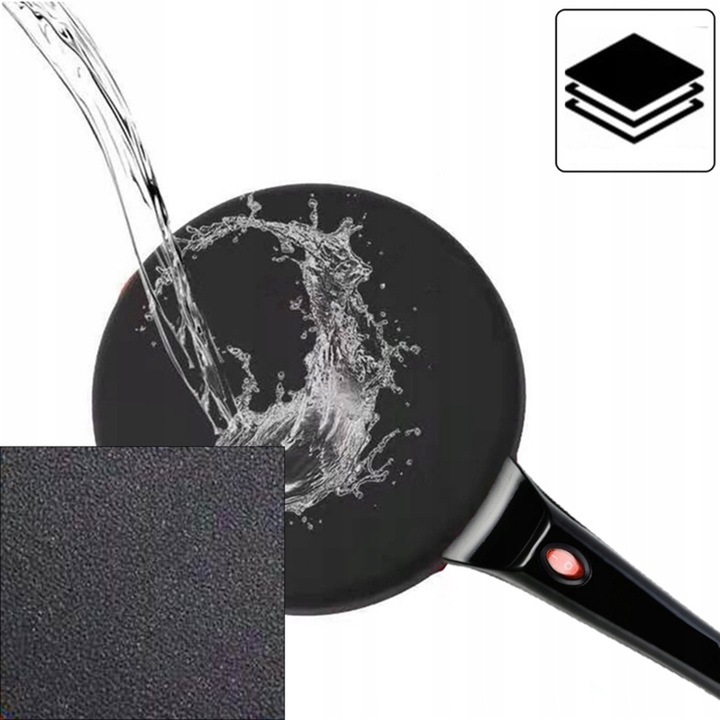 NALEŚNIKARKA ELEKTRYCZNA AUTOMATYCZNA CZARNA NON STICK 20CM 700W