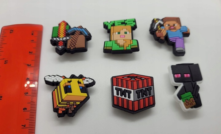 PRZYPINKI PIN ozdoby DO BUTÓW typu CROCS KROKS Minecraft 6szt W1