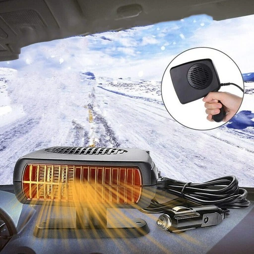 WENTYLATOR SAMOCHODOWY 12V PRZENOŚNY PODGRZEWACZ SAMOCHODOWY NA SZYBE 200W