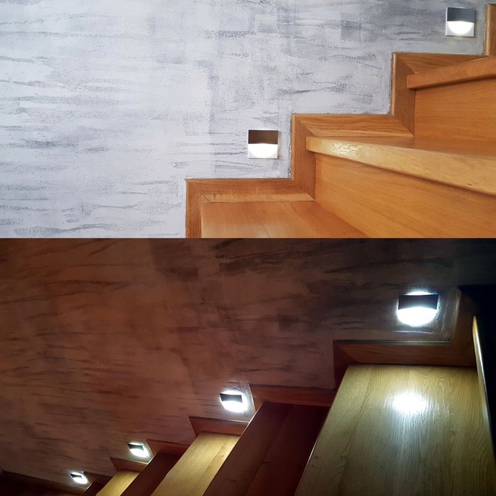 Oświetlenie schodowe oprawa lampka schodowa LED 230V CZARNA Q1