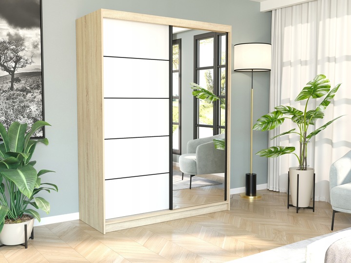 Szafa przesuwna Rivano VI 150 cm z lustrem