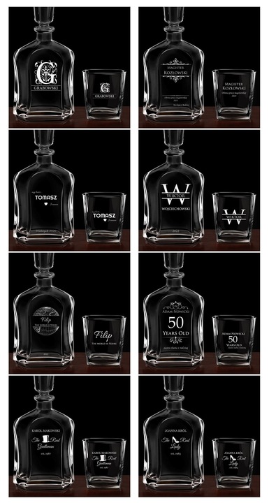 Karafka z Grawerem ze Szklankami Prezent dla Faceta Niego na 50 Urodziny