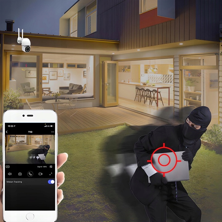 KAMERA ZEWNĘTRZNA OBROTOWA WIFI IP ZOOM MONITORING