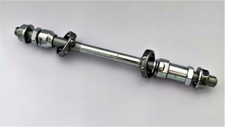 Oś piasty koła tył na wolnobieg kompletna +łożyska